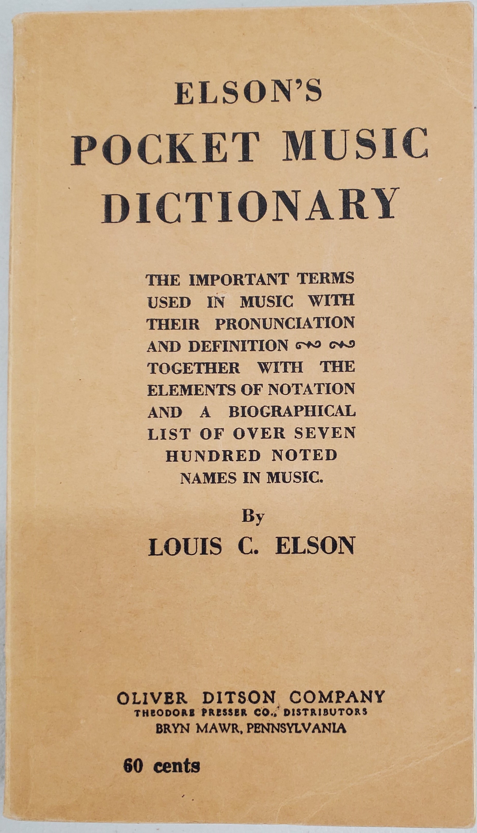 Elson's Pocket Music Dictionary