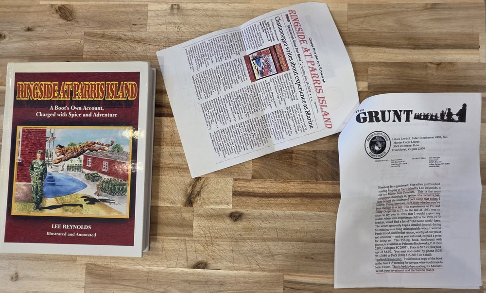 Newspaper feature and Marine Corps League newsletter review