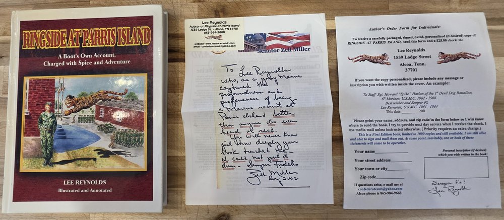 Handwritten letter from U.S. Senator Zell Miller